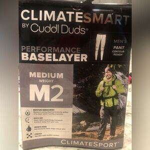 NIOP Cuddl Duds Climate Smart Men’s Midweight Black Performance Baselayer Pants
